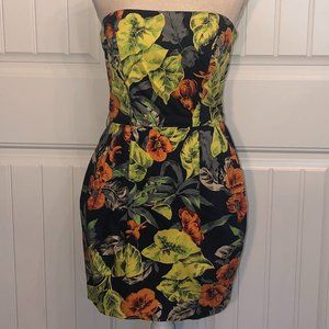 French Connection tropical strapless short dress 6